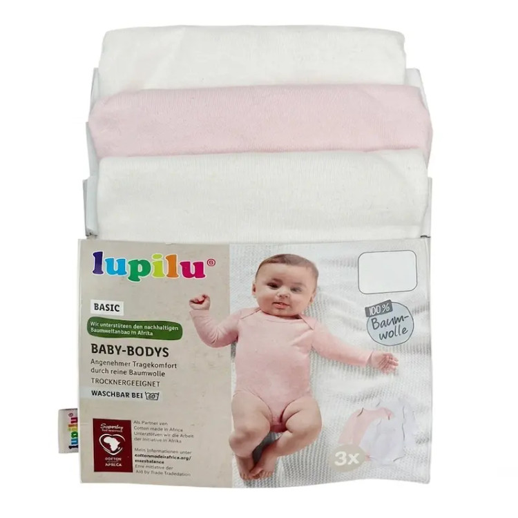 پک بادی آستینبلند نوزادی3عددی دخترانه(Lupilu)