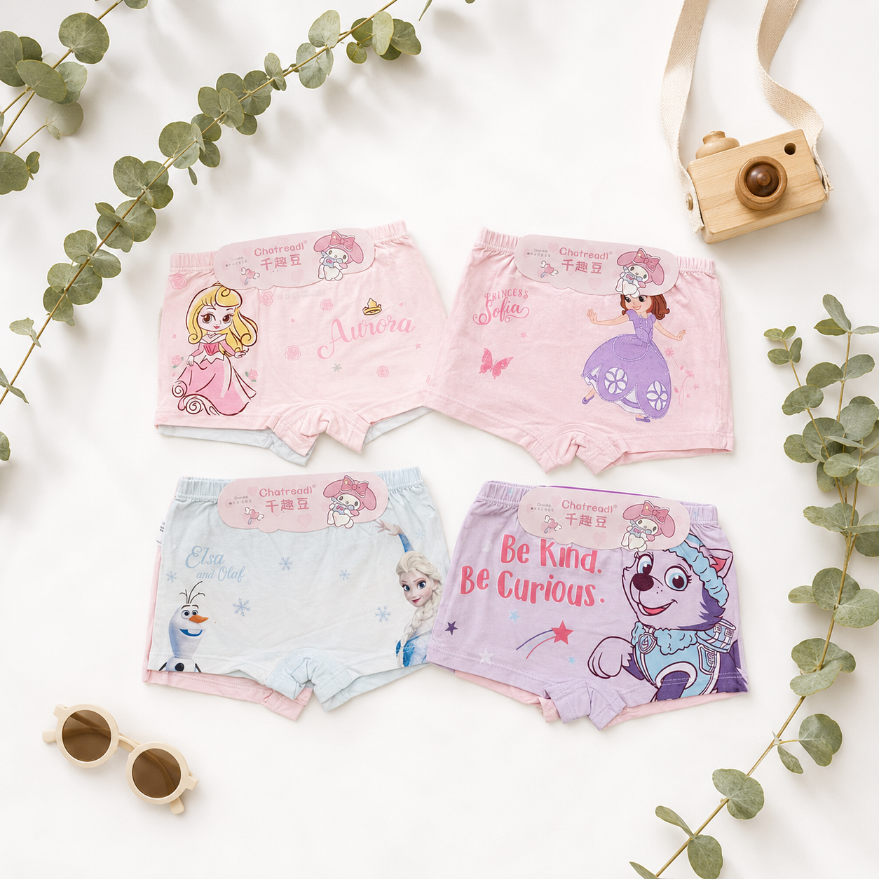 پک شورت پادار دخترانه طرح فانتزی(دوعددی)(وارداتی)