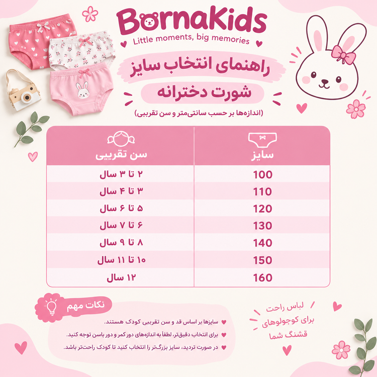 پک شورت پادار دخترانه طرح فانتزی(دوعددی)(وارداتی)